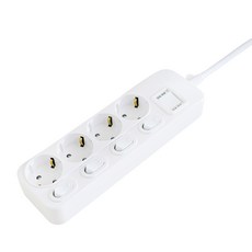 대산전자 개별형 멀티탭 4구 16A, 백색, 1개, 10m