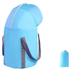 Happy Easy 便攜式旅行用可折疊加厚鋁製足浴桶 過膝大型款 + 收納袋組合, 藍色, 1套