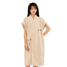 부드러운 극세사 욕실 대형 샤워가운, 아이보리, 1개
