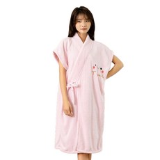 부드러운 극세사 욕실 대형 샤워가운, 핑크, 1개