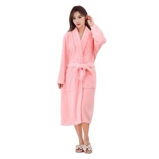 柔軟大型素色浴袍, 1個, 0817 粉紅色