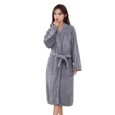 柔軟大型素色浴袍, 1個, 0817 灰色