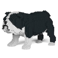 英國鬥牛犬狗狗積木 大型 M, 1個, 黑色