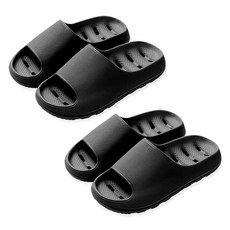 Healing Spot 女士用防滑浴室拖鞋, 黑色, 2個