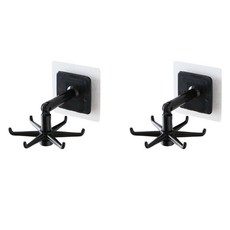 몰투유 문어발 회전 다용도걸이, 블랙, 2개