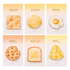 Allode 餅乾便條紙6種組合, 1套, 混合色