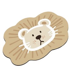 矽藻土 動物 獅子 熊 河馬 青蛙 浴室 防滑 吸水 速乾 腳踏墊 RB20815, 1個, 獅子2