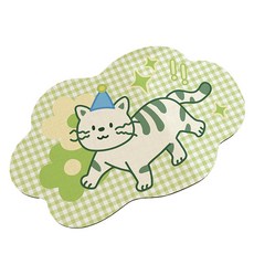 빨아쓰는 강아지 고양이 욕실 미끄럼방지 흡수 속건 발매트 RB20814, 그린고양이, 1개