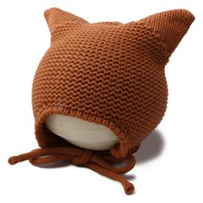 Mouche 兒童貓咪飛行員針織帽