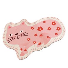 빨아쓰는 강아지 고양이 욕실 미끄럼방지 흡수 속건 발매트 RB20814, 핑크고양이, 1개