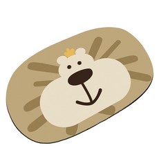 矽藻土 動物 獅子 熊 河馬 青蛙 浴室 防滑 吸水 速乾 腳踏墊 RB20815, 1個, 獅子1
