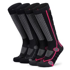 tesla 運動滑雪襪 2雙組合 TM-MZS83, 黑色+洋紅色