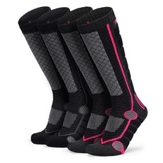 tesla 運動滑雪襪 2雙組合 TM-MZS83, 黑色+洋紅色