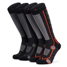 tesla 運動滑雪襪 2雙組 TM-MZS83, 黑色+橙色