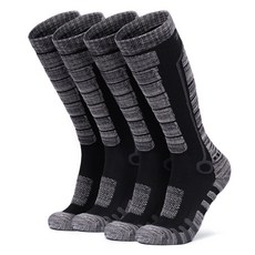 tesla 男性運動滑雪襪 2雙組 TM-MZS82, 黑色 + 黑色