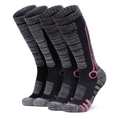 tesla 運動滑雪襪 2雙組 TM-MZS82, 黑色 + 粉紅色