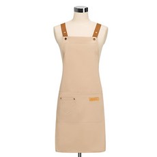 Lulida 可調式肩帶咖啡廳防水圍裙, 米色