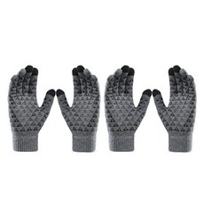 에이비엠코리아 스포츠 스마트 니트 장갑 양손착용 세트, 그레이, 2세트