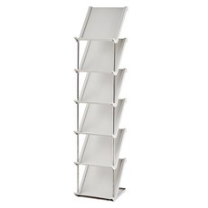 Roihome現代簡約不鏽鋼桿簡易組裝式鞋架, 6層, 淺灰