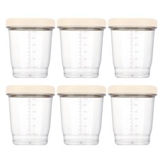 티지엠 에코젠 다용도 밀폐 용기 아이보리, 6개, 240ml
