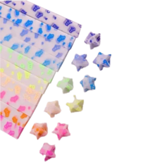 微笑的活動雙面星星摺紙夜光多功能紙 210入組, 10 種顏色, 1組