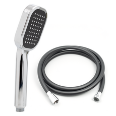 Jb JEIL BATH 方形蓮蓬頭+PVC淋浴管1.5m組, 1組, 黑色(蓮蓬頭)+黑色(淋浴管)