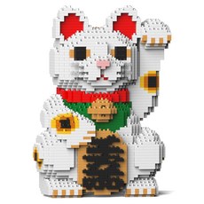 大眼睛招財貓積木 M 大型, 白色