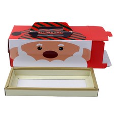 아이엔피 KH 크리스마스 롤케익상자 26.5 x 10cm + 받침 세트, 산타레드, 2세트