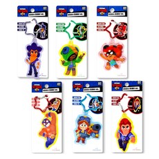 핑크망고 아동용 브롤스타즈 안전반사 후레시 키링 6종 세트