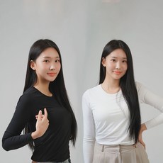 PEARLY HILLS 女款HEAT-UP發熱內置胸墊刷毛圓領免穿內衣T恤 高爾夫內搭衣 2件組