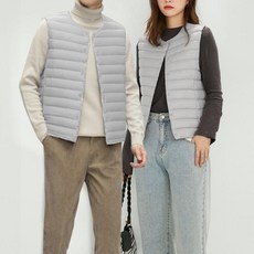 턴키 남녀공용 라운드넥 경량 패딩조끼 AJ-1237