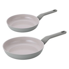 Lacena IH感應陶瓷塗層平底鍋2件組, 1套, 薄荷綠, 平底鍋 20cm + 平底鍋 24cm