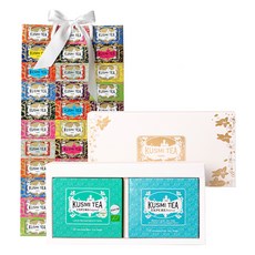 KUSMI TEA Muslin Duo Well-Being禮盒+購物袋, X-Pure 原味平紋細布茶包 20p + X-Pure 濃鬱平紋細布茶包 20p, 1組