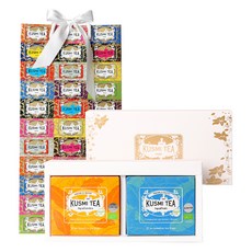 KUSMI TEA 紗布雙入Aqua禮盒組 + 提袋, 1套, AquaFruity 水果香紗布茶包 20入 + AquaExotica 異國水果香紗布茶包 20入