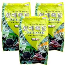 원예복합 유황 + 부식산 + 유기물 12-3-4+TE 식물영양제, 3개, 2kg