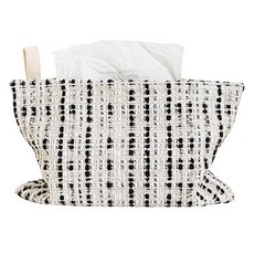 The Flow Commerce 法式風格黑白圖案布藝感性面紙盒, A