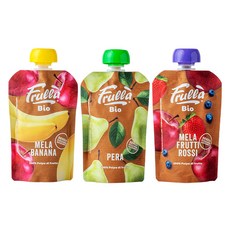 綜合果泥3件組 蘋果香蕉口味 100g+梨子口味 100g+蘋果藍莓草莓口味 100g, 1組