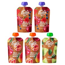 綜合水果泥 蘋果&藍莓&草莓口味 100g 2入+蘋果&桃子&芒果口味 100g 2入+梨子口味 100g, 1組