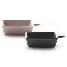 프렐류드 크리미 핸디 정사각접시 2종 세트, 인디핑크, 차콜, 1세트
