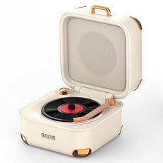 붐마스터 미니 턴테이블 블루투스 스피커, JB-300, 화이트