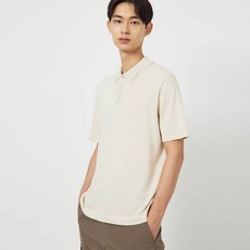 JAJU 남성용 카라형 반팔 니트 티셔츠