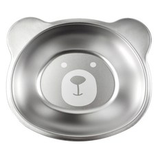 kitchen U 小熊304不鏽鋼零食碗, 銀色, 1個