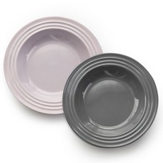 PRELUDE 奶油風義大利麵碗2件組, 煙燻粉, 炭灰色, 1套