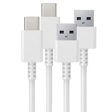 퍼플메이드 A타입-C타입 고속 스마트폰 충전 케이블, 화이트, 2개, 1m