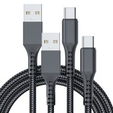 조인메이드 A타입-C타입 고속 충전 휴대폰 케이블, 블랙, 2개, 1m