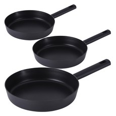 Lacena 全感應IH平底鍋3件組, 1套, 黑色, 平底鍋 20cm + 24cm + 28cm