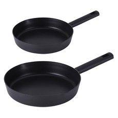 Lacena 全感應IH平底鍋2件組, 1套, 黑色, 平底鍋 20cm + 24cm