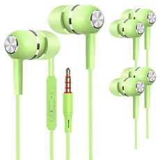 Toppia 簡潔有線耳機 3入組, 單一商品, 綠色 升級版