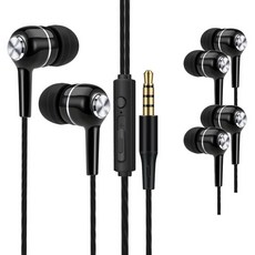 탑피아 깔끔한 유선 이어폰 3p, 블랙 업그레이드