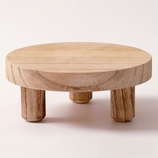 Morningscent 室內裝飾 簡易小物展示 圓形凳 原木花盆架, 1個, 混合色